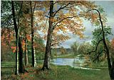 Albert Bierstadt A Quiet lake painting